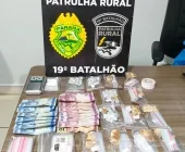 Casal é preso pela Patrulha Rural com crack e cocaína em Marechal Rondon