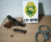 Homem é preso após ser flagrado com pistola em festa junina em Porto Mendes