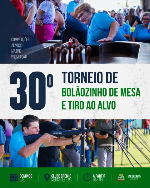 30º Torneio de Bolãozinho de Mesa e Tiro ao Alvo de Mercedes acontece neste domingo