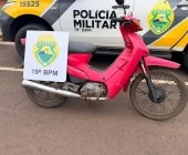 Moto furtada em Mercedes é recuperada pela PM em Porto Mendes