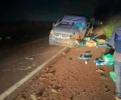 PF divulga detalhes sobre grave acidente com van que capotou durante fuga na BR-163