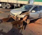 Acidente na BR-163 em Mercedes deixa dois feridos