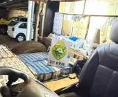 Van com mais de 300 caixas de cigarros é apreendida após perseguição em Nova Aurora