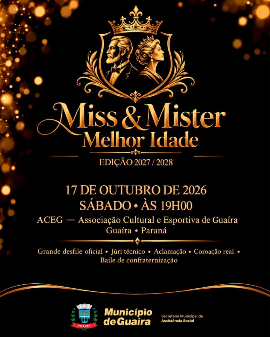 Evento em Guaíra vai escolher Miss e Mister Melhor Idade
