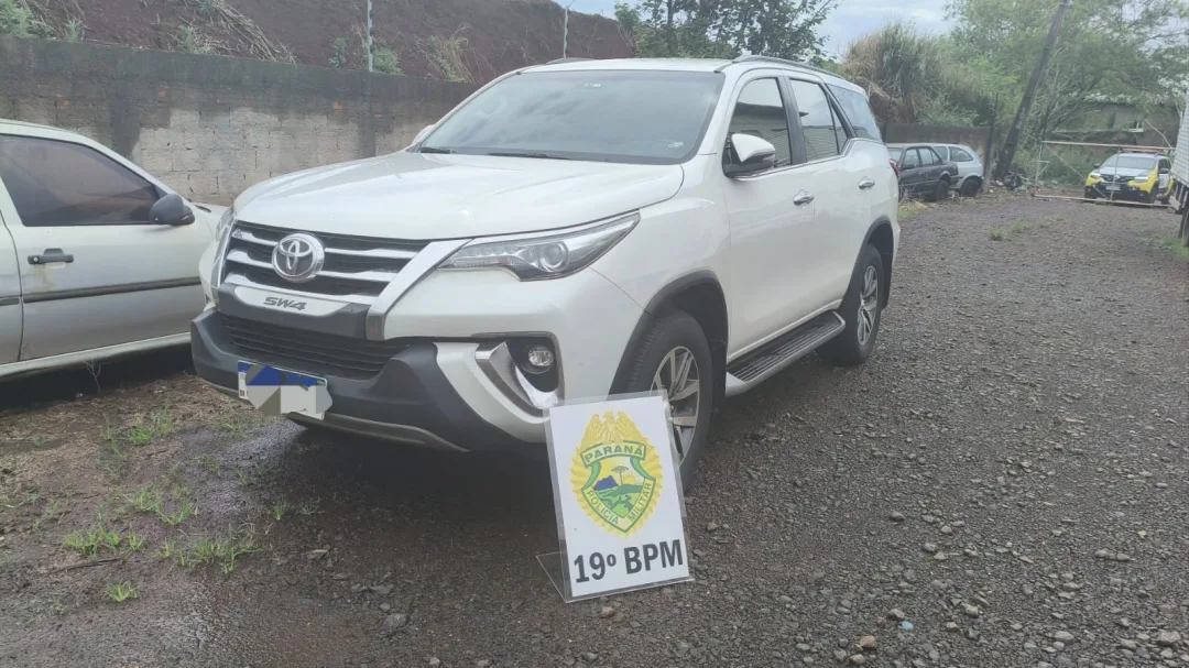 Toyota SW4 furtada em Cascavel é recuperada pela PM em Marechal Rondon