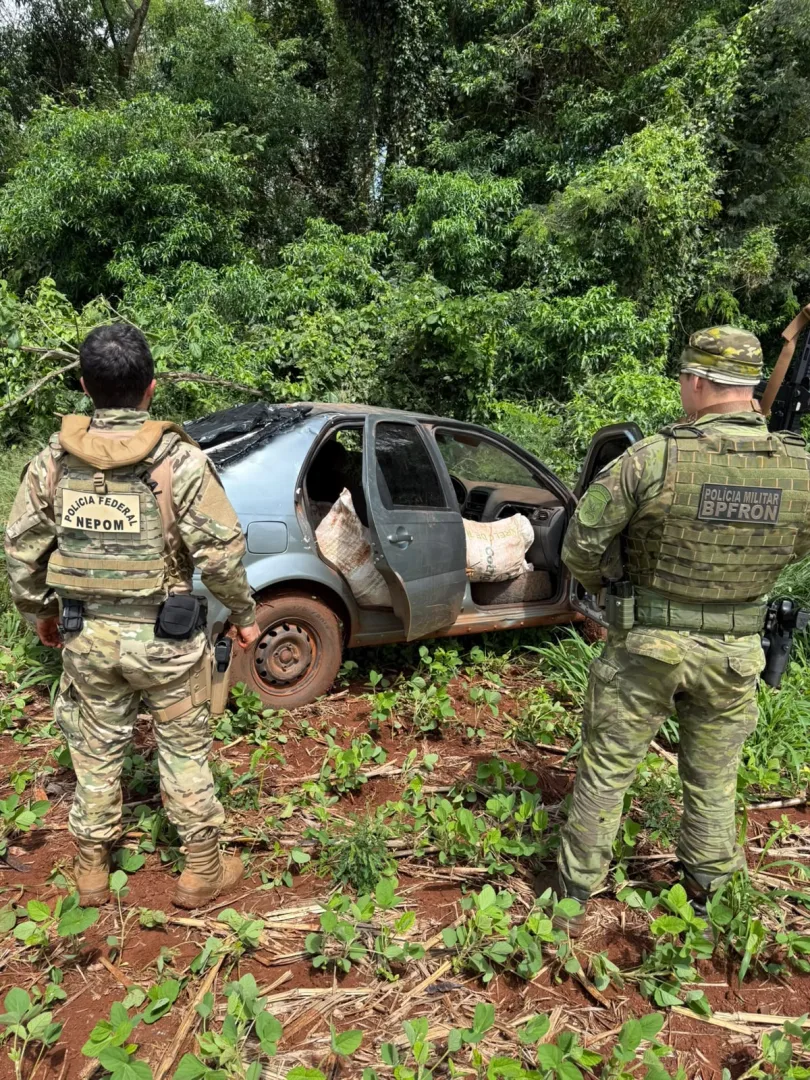 PF e BPFRON apreendem carro com 350 quilos de agrotóxicos em Guaíra