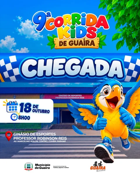 9ª Corrida Kids será neste domingo em Guaíra; confira orientações para retirada dos kits