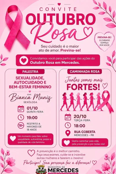 Caminhada Rosa acontece nesta terça-feira em Mercedes